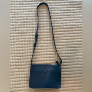 ABLE Genuine Leather Crossbody Bag Purse Small Distressed Adjustable Black